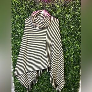 Stripped knit poncho